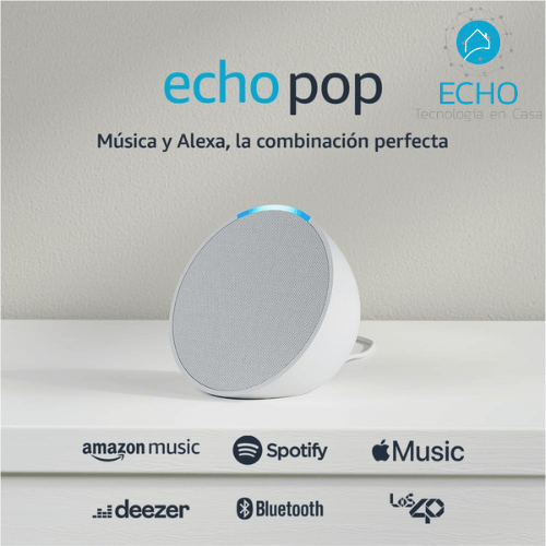 Alexa Echo Pop | Altavoz inteligente Bluetooth de tamaño compacto - Echo Tecnología