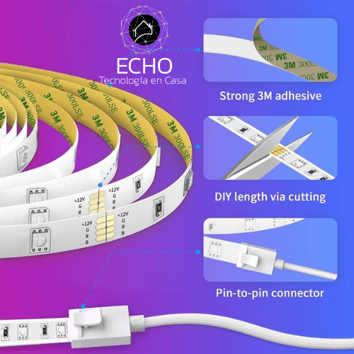 Cinta LED WiFi inteligente x 10 metros - Echo Tecnología